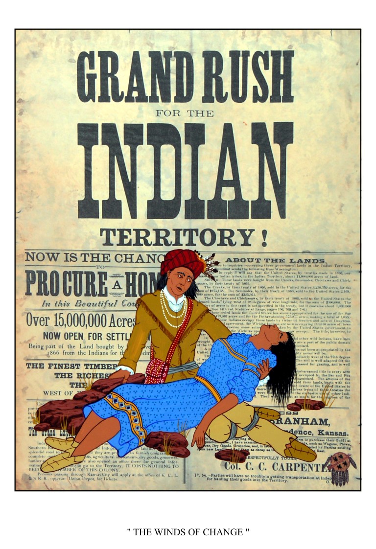In 1866, after the American Civil War, the federal government required new treaties with the tribes that had supported the Confederacy, and forced them into land and other concessions. As a result of the Reconstruction Treaties, The Five Civilized Tribes were required to emancipate their slaves and offer them full citizenship in the tribes if they wanted to stay in the Nations. This forced many of the tribes in Indian Territory into making concessions. The US officials forced the cession of some 2,000,000 acres (8,100 km2) of land in the center of the Indian Nation Territory. Elias C. Boudinot, then a railroad lobbyist, wrote an article published an article in the Chicago Times on February 17, 1879, that popularized the term Unassigned Lands to refer to this tract. Soon the popular press began referring to the people agitating for its settlement as Boomers. To prevent settlement of the land by European-Americans, President Rutherford B. Hayes, issued a proclamation forbidding unlawful entry into Indian Territory in April 1879.